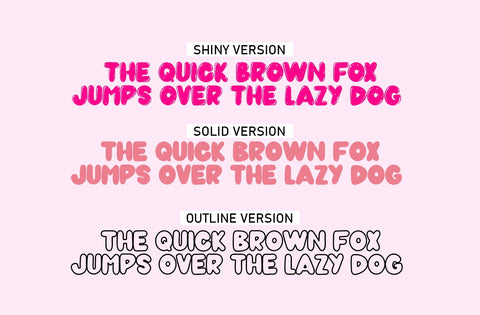 GENERAL A Trendy Shiny Font in 6 Versions Font Yuby 