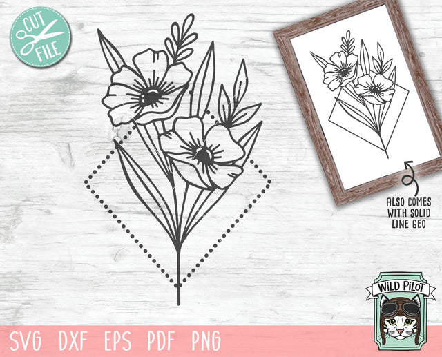 Geo Floral Diamond SVG Cut File SVG Wild Pilot 