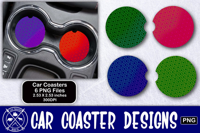 Geometric Car Coasters Sublimation Sublimation Last Frontier Design Co. 