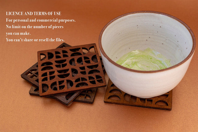 Geometric Coaster Digital Vector File for Laser Cutter. SVG MaramadeLaser 