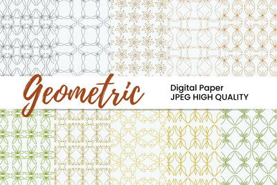 Geometric Digital Paper Bundle Digital Pattern Masyafi Studio 