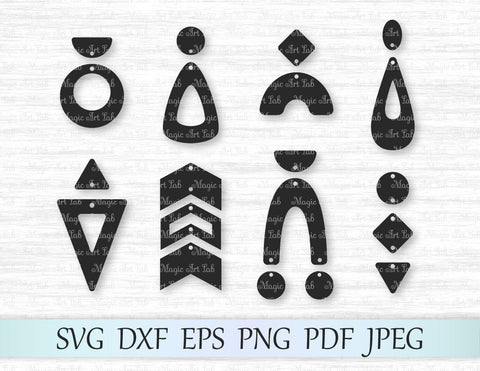 Geometric Earring designs cut files SVG MagicArtLab 