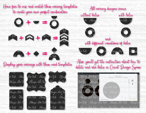 Geometric Earrings bundle cut files SVG MagicArtLab 