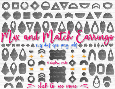 Geometric Earrings bundle cut files SVG MagicArtLab