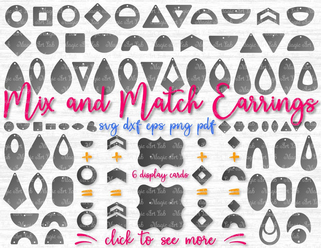 Geometric Earrings bundle cut files SVG MagicArtLab