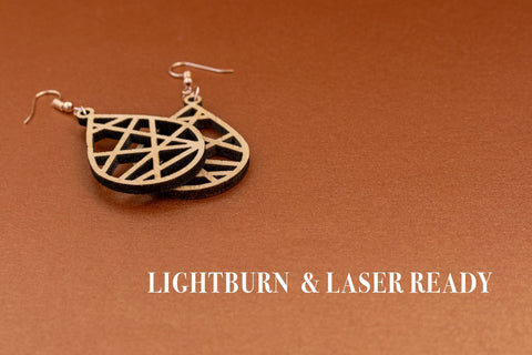 Geometric Earrings Digital Vector File for Laser Cutter. SVG MaramadeLaser 
