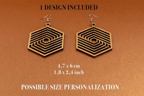 Geometric Earrings Digital Vector File for Laser Cutter. SVG MaramadeLaser 