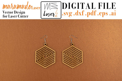 Geometric Earrings Digital Vector File for Laser Cutter. SVG MaramadeLaser 