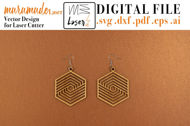 Geometric Earrings Digital Vector File for Laser Cutter. SVG MaramadeLaser 