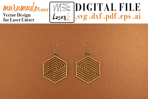 Geometric Earrings Digital Vector File for Laser Cutter. SVG MaramadeLaser 