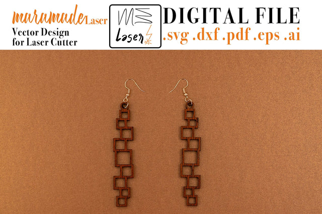 Geometric Earrings Digital Vector File for Laser Cutter. SVG MaramadeLaser 