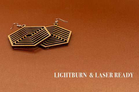 Geometric Earrings Digital Vector File for Laser Cutter. SVG MaramadeLaser 