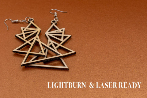 Geometric Earrings Digital Vector File for Laser Cutter. SVG MaramadeLaser 