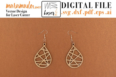 Geometric Earrings Digital Vector File for Laser Cutter. SVG MaramadeLaser 