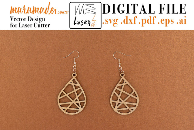 Geometric Earrings Digital Vector File for Laser Cutter. SVG MaramadeLaser 