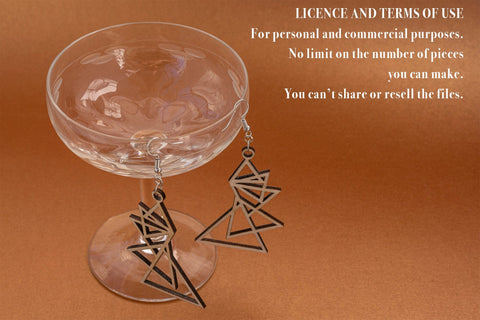 Geometric Earrings Digital Vector File for Laser Cutter. SVG MaramadeLaser 