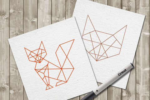 Geometric Fox SKETCH Single Line Drawing SVG Designed by Geeks 