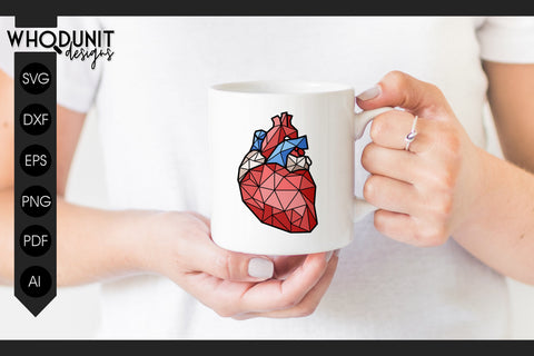 Geometric Heart SVG | Anatomical Heart cut file| Human Heart SVG Whodunit Designs 