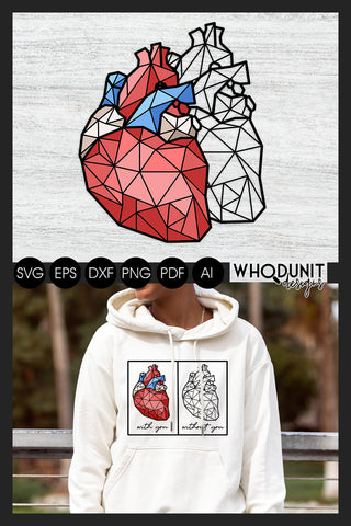 Geometric Heart SVG | Anatomical Heart cut file| Human Heart SVG Whodunit Designs 