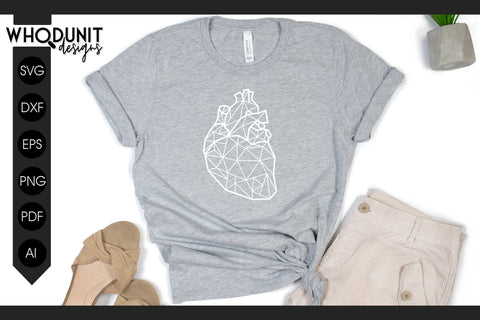 Geometric Heart SVG | Anatomical Heart cut file| Human Heart SVG Whodunit Designs 