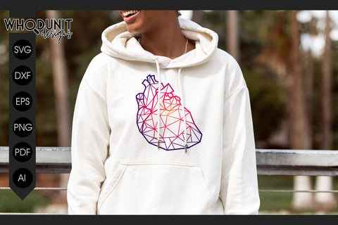 Geometric Heart SVG | Anatomical Heart cut file| Human Heart SVG Whodunit Designs 