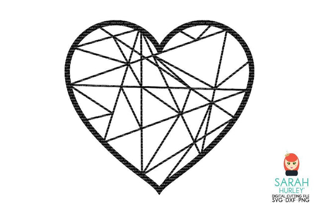 Geometric Heart SVG Sarah Hurley 