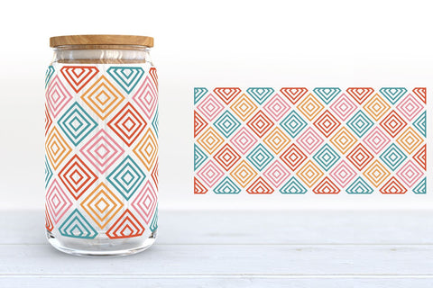 Geometric Libbey Glass Wraps | 16oz Libbey Can Glass SVG SVG B Renee Design 