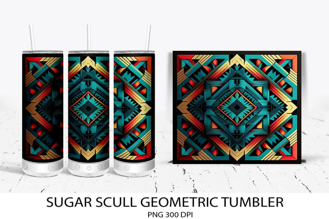 Geometric PNG Tumbler Sublimation. 20 oz skinny tumbler. Sublimation Samaha Design 