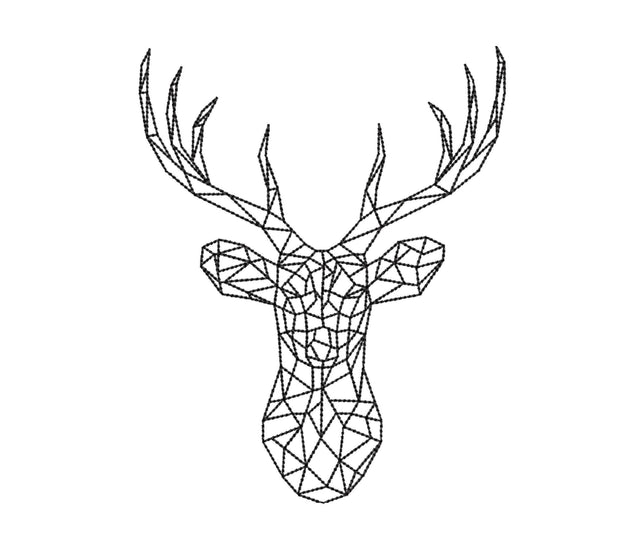 Geometric Reindeer Machine Embroidery Design, 4 sizes Embroidery/Applique DESIGNS Nino Nadaraia 