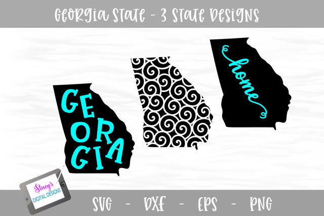 Georgia Mini Bundle - 3 Georgia State Designs SVG Stacy's Digital Designs 