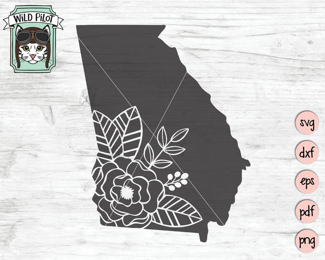 Georgia Silhouette Floral SVG Cut File SVG Wild Pilot 