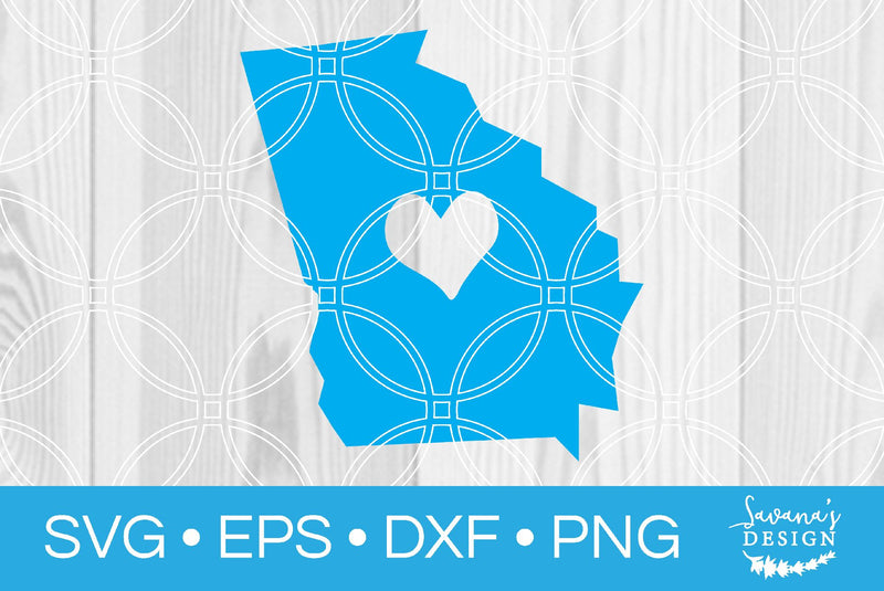 Georgia State with Heart SVG SavanasDesign 