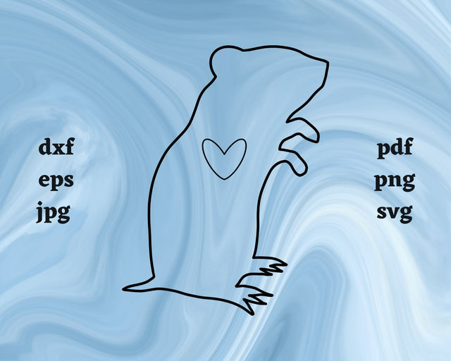 Gerbil Heart SVG Cut File SVG Northern Light SVG 