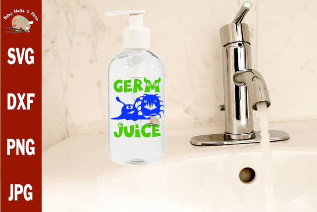 Germ Juice svg cut file, Hand sanitizer bottle decal SVG, New baby svg, teacher classroom svg, Back to school bathroom svg SVG The Artsy Spot 