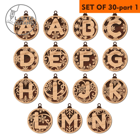 German Alphabet Multilayer Laser Cut Files, Wood Cut Template, Christmas Decoration SVG LaserCutano 