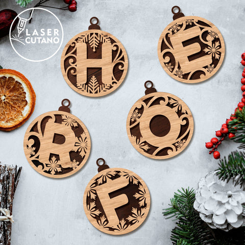 German Alphabet Multilayer Laser Cut Files, Wood Cut Template, Christmas Decoration SVG LaserCutano 