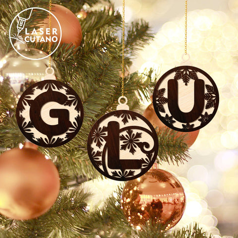 German Alphabet Multilayer Laser Cut Files, Wood Cut Template, Christmas Decoration SVG LaserCutano 