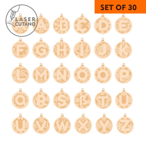 German Alphabet Multilayer Laser Cut Files, Wood Cut Template, Christmas Decoration SVG LaserCutano 