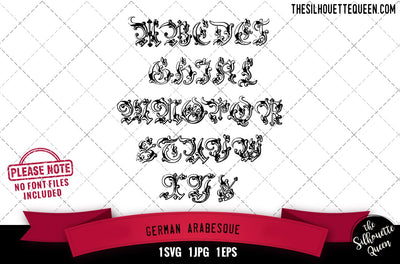 German Arabesque alphabets - ABC letters SVG Loveleen Kaur 
