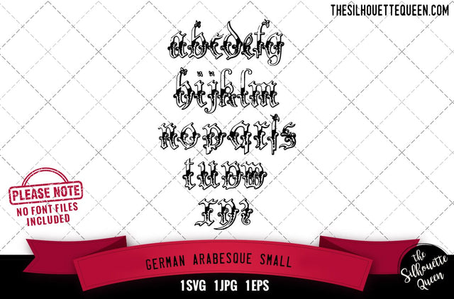 German Arabesque. Small alphabets - ABC letters SVG Loveleen Kaur 