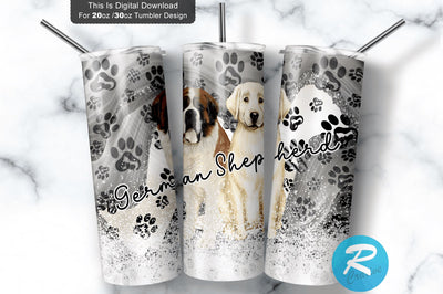 German Shepherd 20 oz / 30 oz Tumbler PNG Sublimation Regulrcrative 