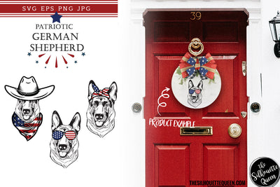 German Shepherd Dog Patriotic Cut files and Sublimation SVG Loveleen Kaur 