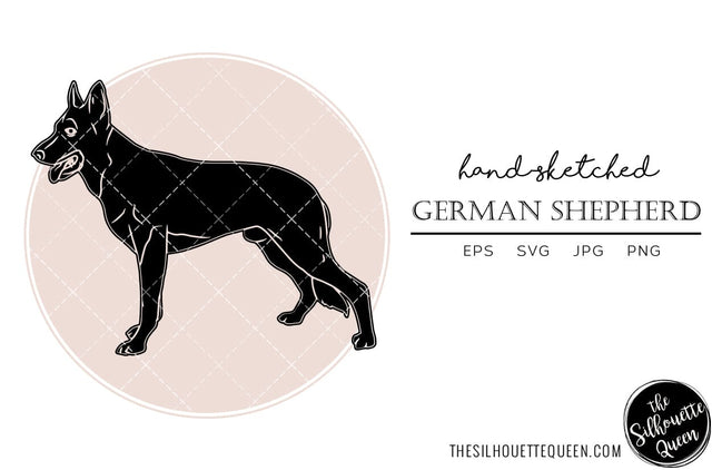 German Shepherd Sketch SVG Loveleen Kaur 