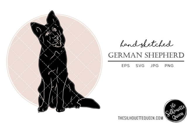 German Shepherd Sketch SVG Loveleen Kaur 