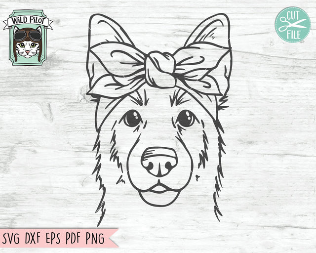 German Shepherd SVG file, Dog Bandana SVG, German Shepherd Bandana cut file, Dog cut file, Dog svg file, German Shepherd cut file SVG Wild Pilot 