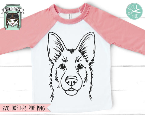 German Shepherd SVG File, Dog SVG File, German Shepherd Cut File, Dog Cut File, Animal Face SVG, Cute Dog SVG, Dog Face SVG, Animal SVG File SVG Wild Pilot 