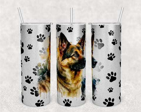 German Shepherd Tumbler Wraps Bundle, 20 Oz Skinny Tumbler German Shepherd Sublimation Designs, Seamless Dog PNG, 5 Designs Sublimation HappyDesignStudio 