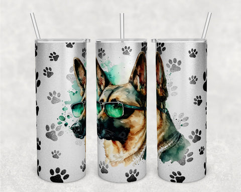 German Shepherd Tumbler Wraps Bundle, 20 Oz Skinny Tumbler German Shepherd Sublimation Designs, Seamless Dog PNG, 5 Designs Sublimation HappyDesignStudio 