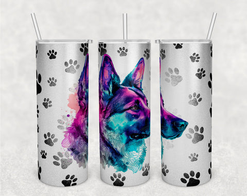 German Shepherd Tumbler Wraps Bundle, 20 Oz Skinny Tumbler German Shepherd Sublimation Designs, Seamless Dog PNG, 5 Designs Sublimation HappyDesignStudio 