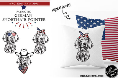 German Shorthair Pointer Dog Patriotic Cut files and Sublimation SVG Loveleen Kaur 